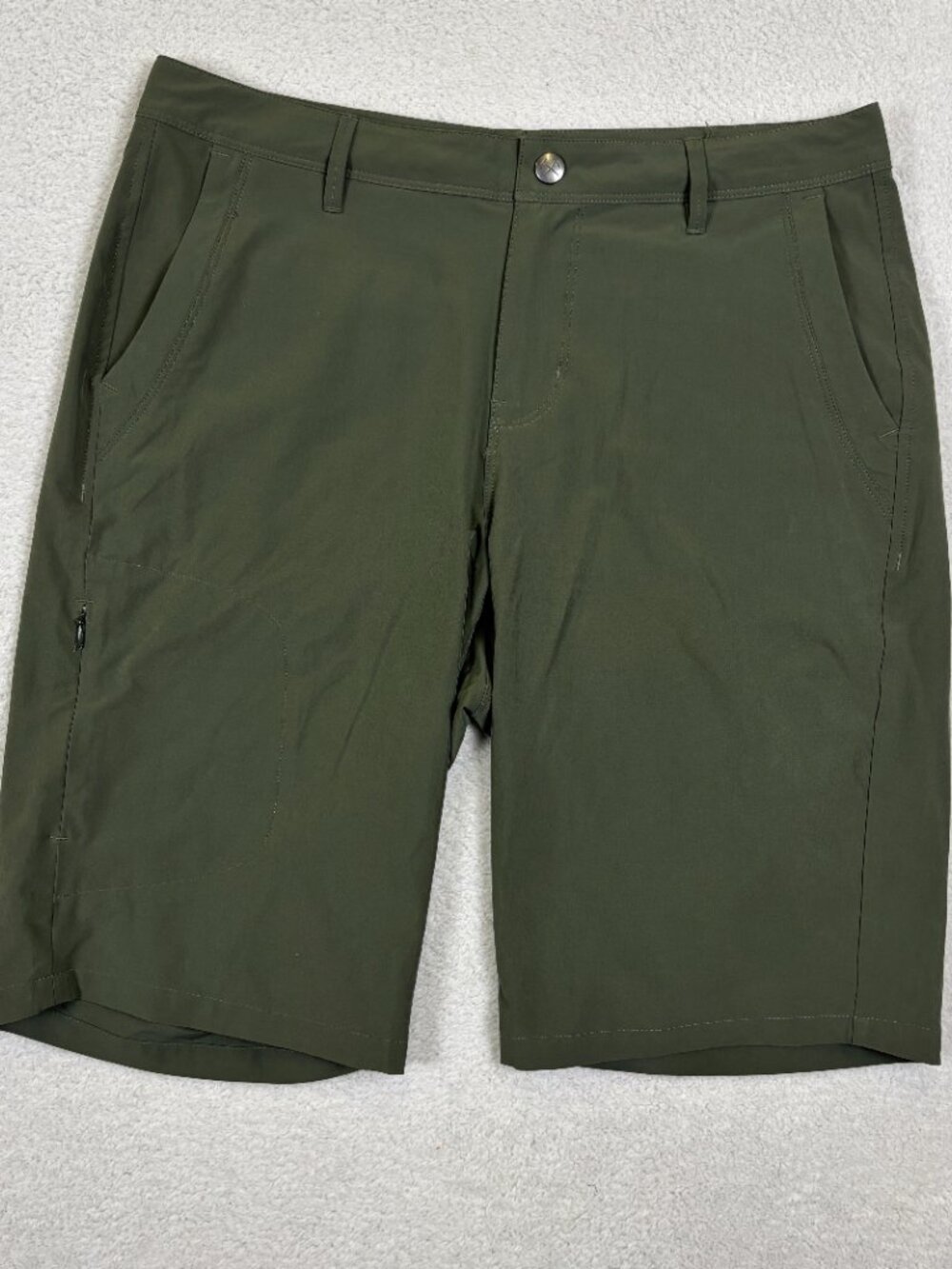 REI Co-op Womens Sz 8 Olive Green Stretch Hiking Trail Shorts 9.5 Inseam